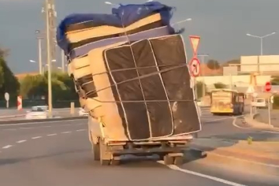 Bursa'da trafiği tehlikeye atan taşımacılık