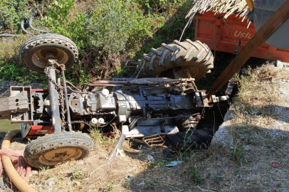 Bursa'da devrilen traktörün sürücüsü hayatını kaybetti