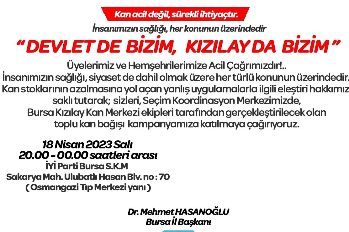 DEVLET DE BİZİM KIZILAY DA BİZİM