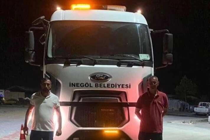 Çanakkale'deki yangın çalışmalarına İnegöl'den destek