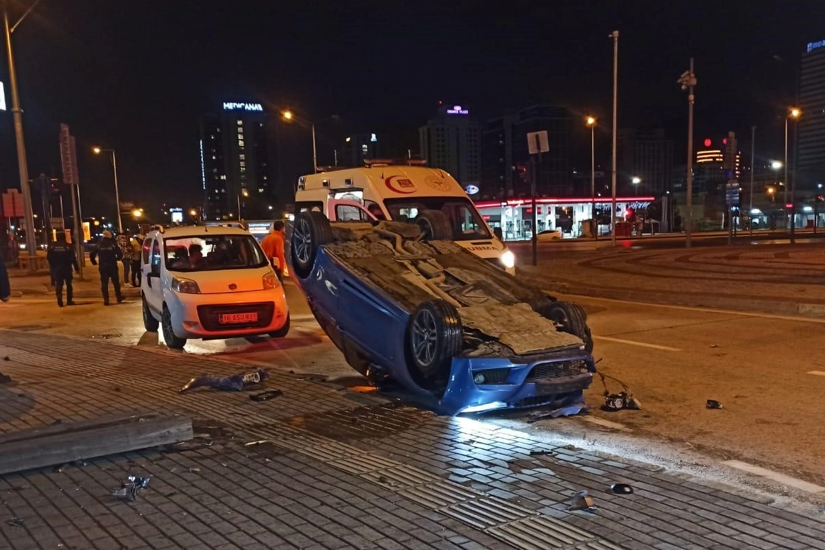 Kontrolden çıkan araç takla attı: 1 yaralı