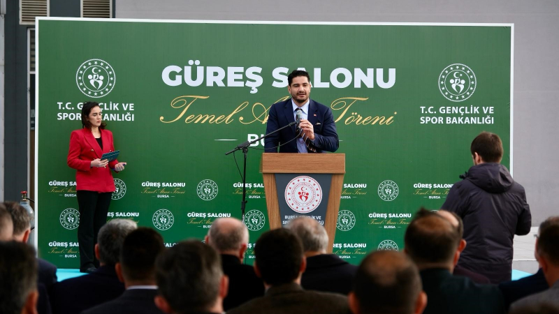 Bursa'da güreş salonu temel atma töreni gerçekleştirildi