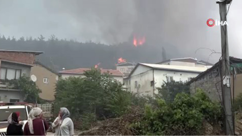 Bursa’da orman yangını köydeki evlere sıçradı! Büyük panik yaşanıyor