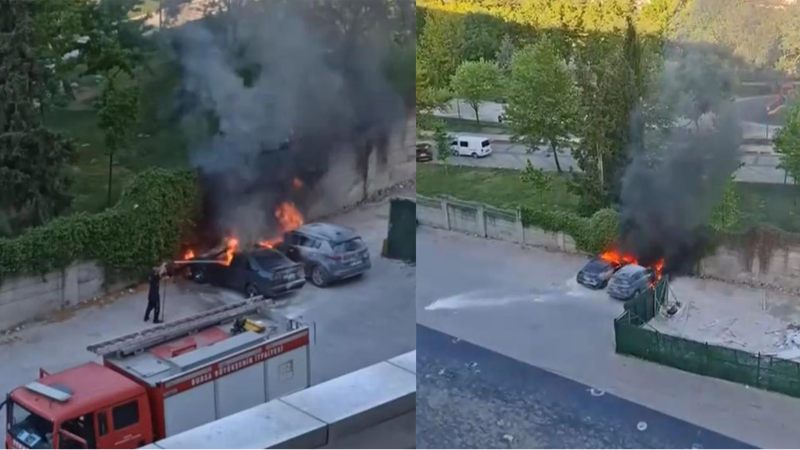 Park halindeki araç alev topuna döndü!