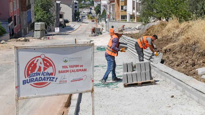 Bursa'da Akpınar yollarına Osmangazi eli