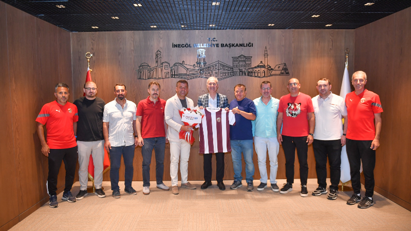 İnegölspor altyapı yönetiminden Başkan Taban'a ziyaret