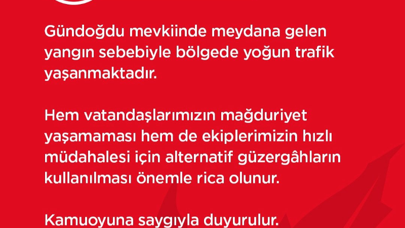 Erkan Aydın yangından dolayı bilgilendirme paylaştı