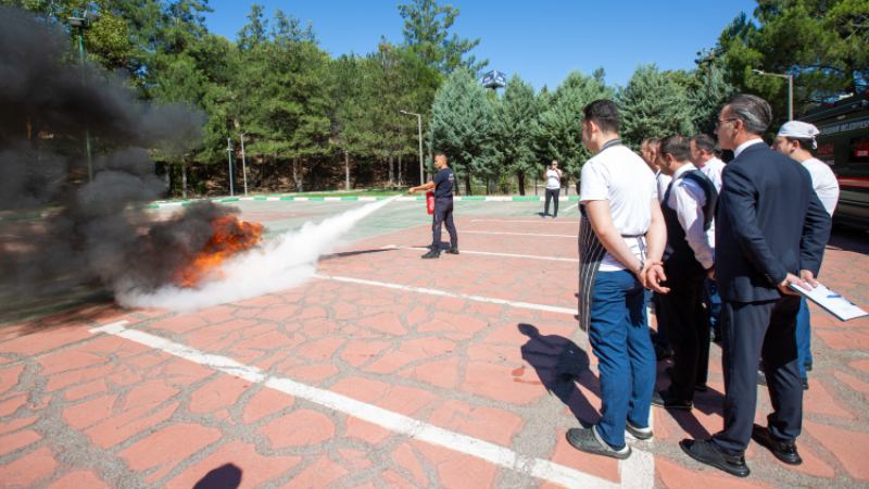 Burfaş tesislerinde yangın tatbikatı