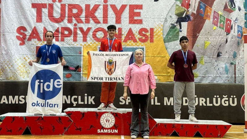 İnegöl Belediyesporlu sporculardan, spor tırmanışta Türkiye dereceleri