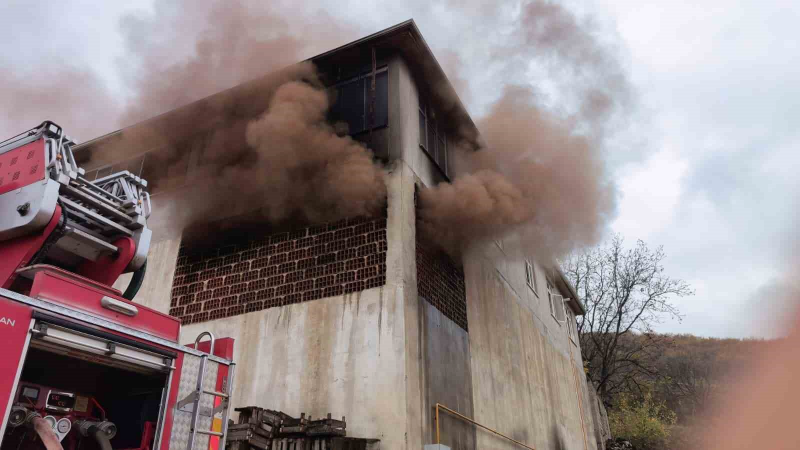 Meyve kasalarının bulunduğu depo yandı