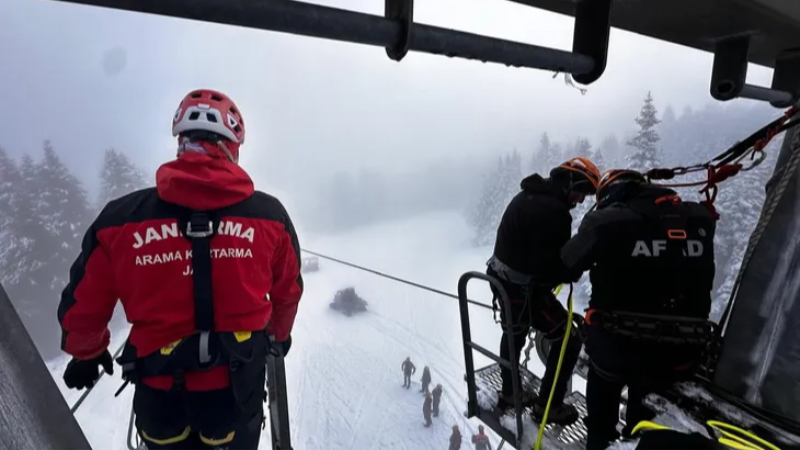 Jandarma ve AFAD'dan Uludağ'da teleferik tatbikatı